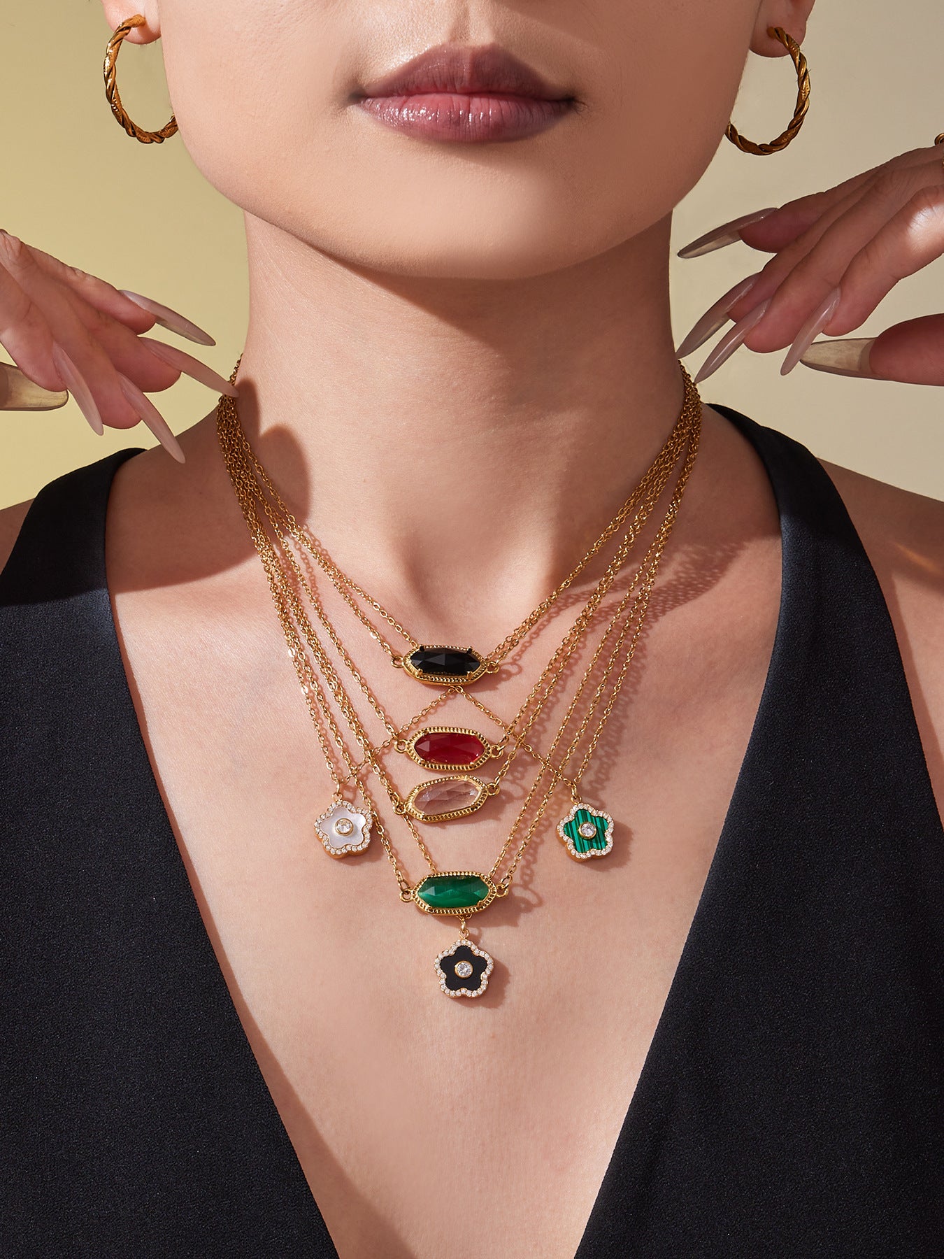 For The Unique Her Natural Crystal ClawSet Necklace (Unique)