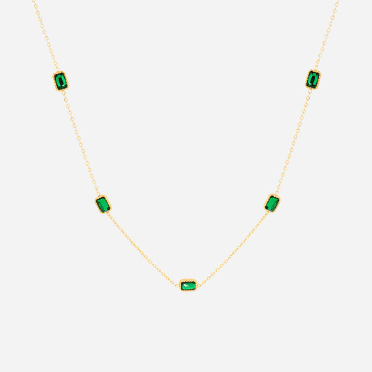 Collares de acero inoxidable hechos a mano con incrustaciones de circonita