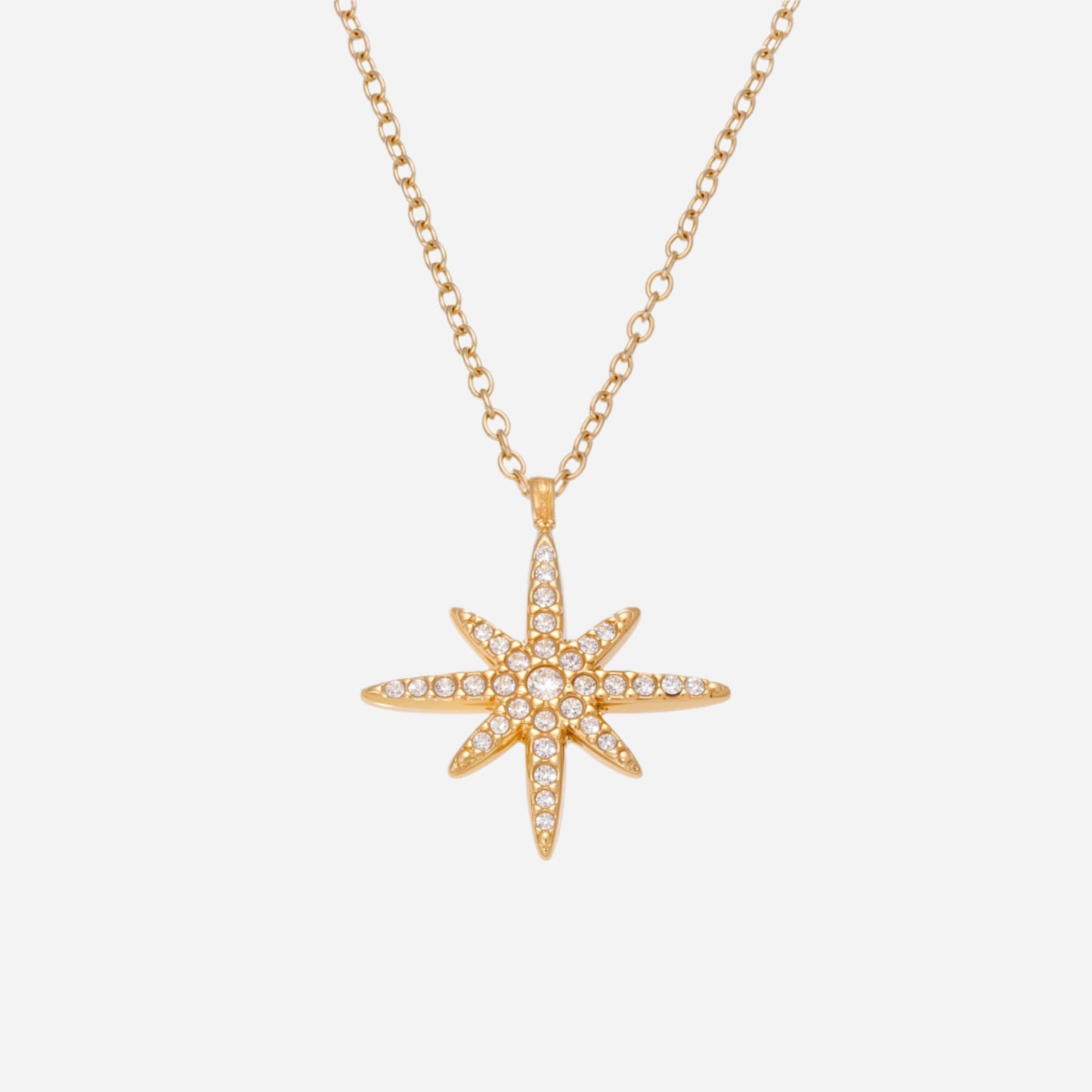 Collar con colgante de estrella de ocho puntas para mujer