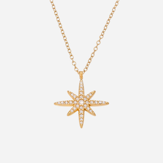 Collar con colgante de estrella de ocho puntas para mujer
