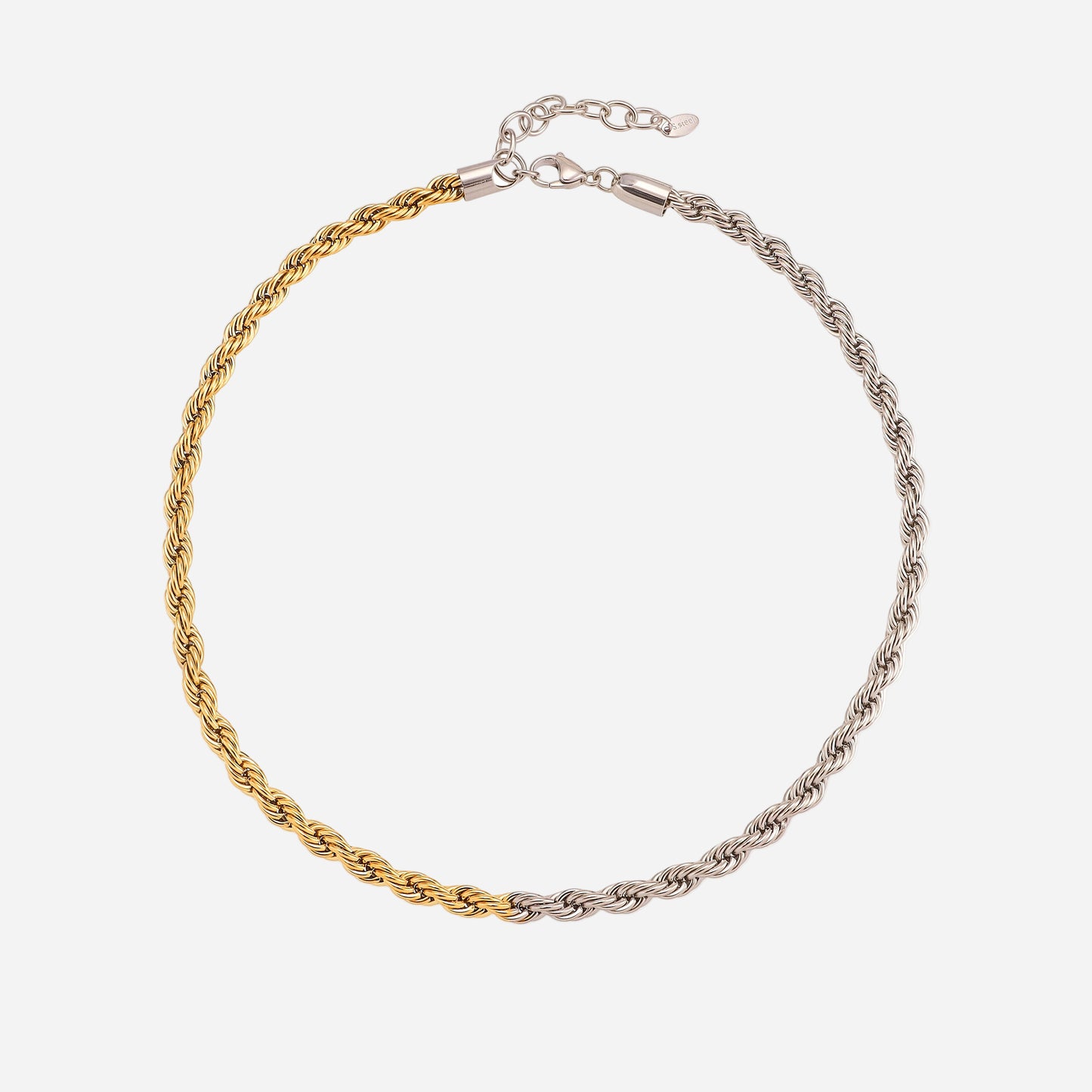 Collar de cadena torcida de acero y titanio ecológico
