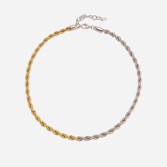 Collar de cadena torcida de acero y titanio ecológico
