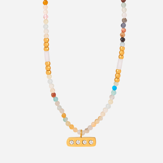 Collar con colgante de piedra natural