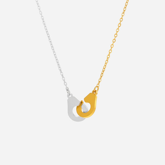 Collar de esposas personalizado con color a juego chapado en oro de 18 quilates