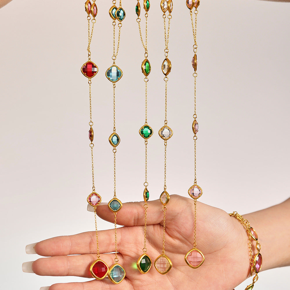 Collar con dije de aurora de cristal marino | Joyería de playa bohemia para mujer 