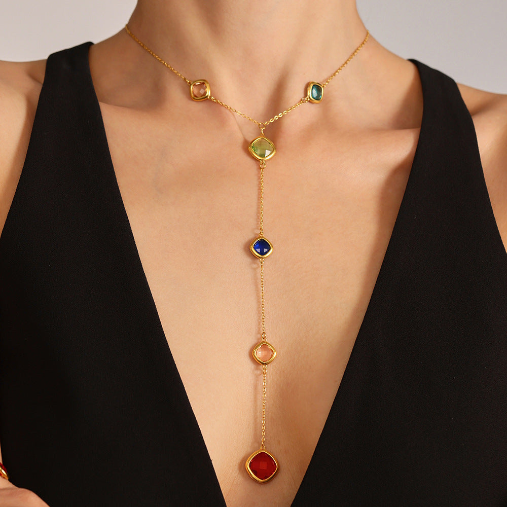 Collar con dije de aurora de cristal marino | Joyería de playa bohemia para mujer 