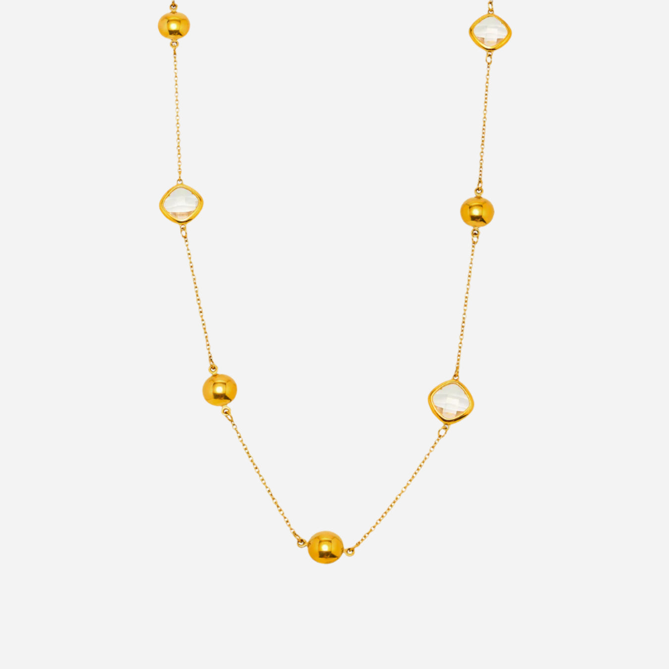Collar largo de cristal marino | Joyería de playa de acero inoxidable resistente al agua para mujer 