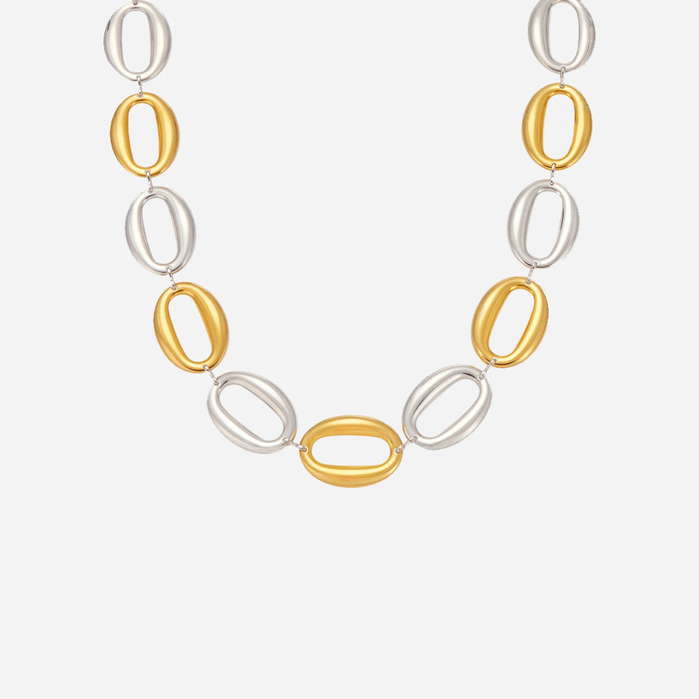 Pulsera de acero inoxidable con forma de huevo ovalado muy pulido