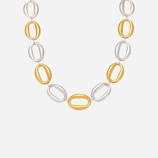 Pulsera de acero inoxidable con forma de huevo ovalado muy pulido