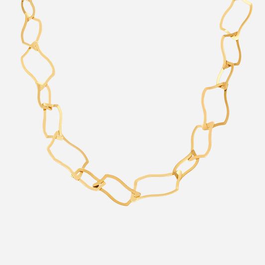 Collar con combinación de tamaño cuadrilátero irregular color dorado