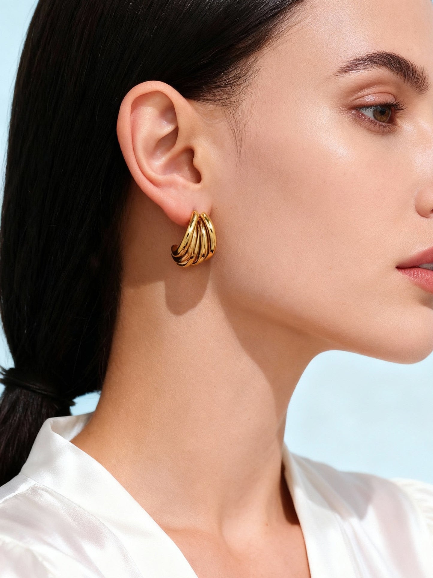 Pendientes de acero inoxidable de diseño más nuevo para mujer
