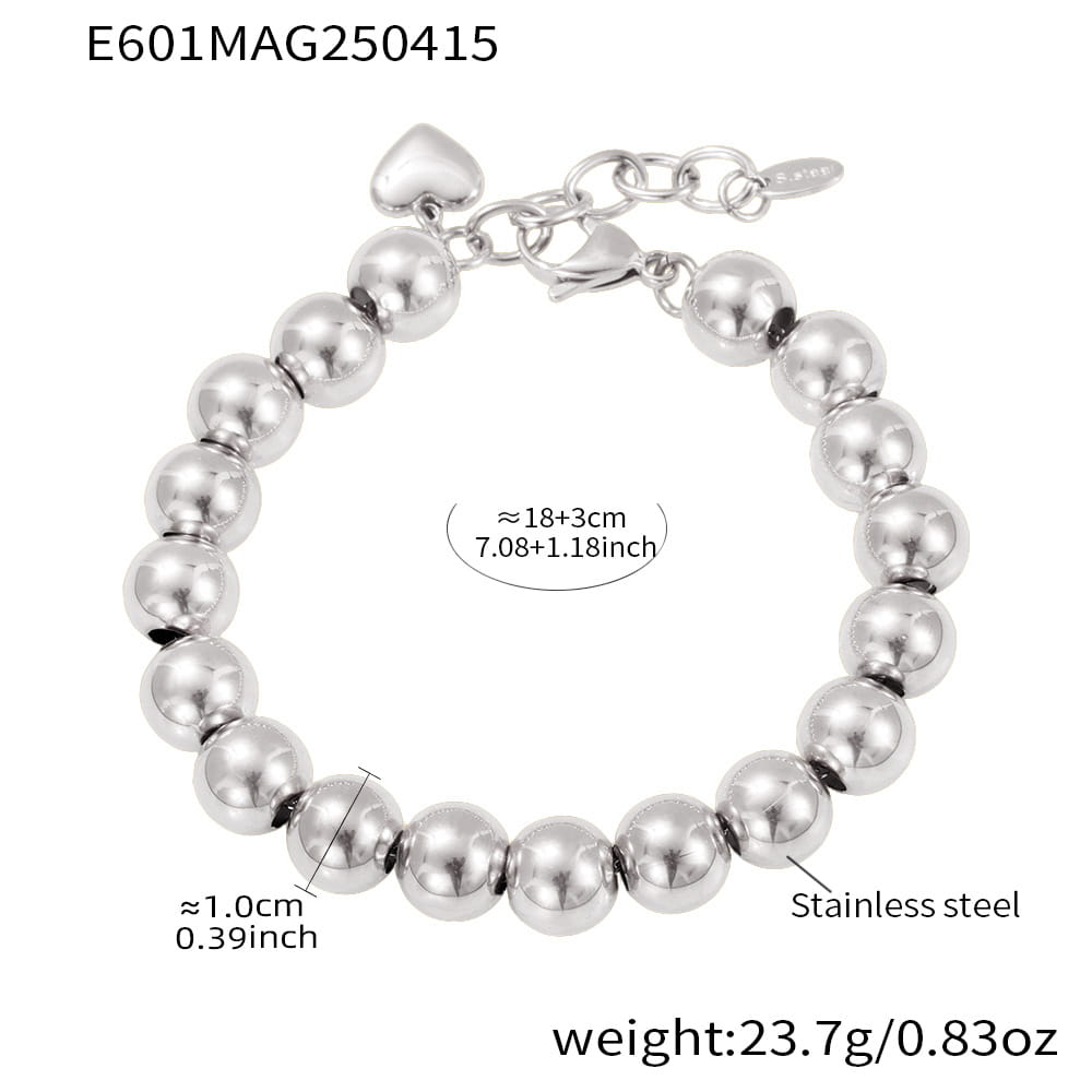 Pulsera de cuentas doradas | Joyería EuroChic de acero inoxidable con cadena