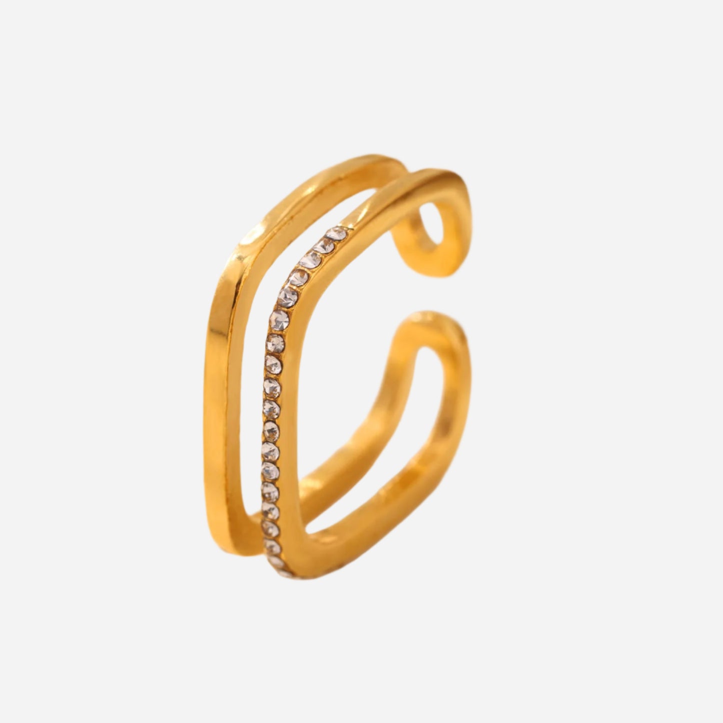 Anillo abierto de circonita cúbica