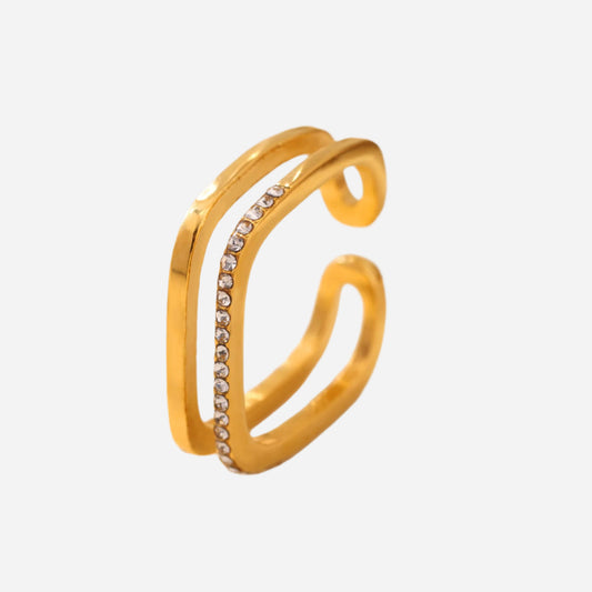 Anillo abierto de circonita cúbica