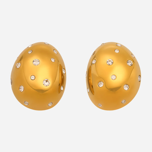 Pendientes ovalados de diamantes de imitación checos