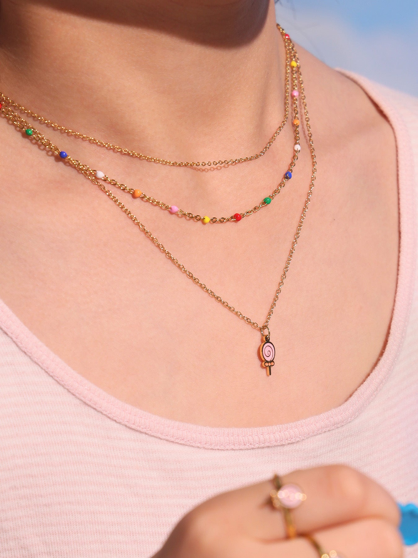 Candy necklace stainless steel jewelry