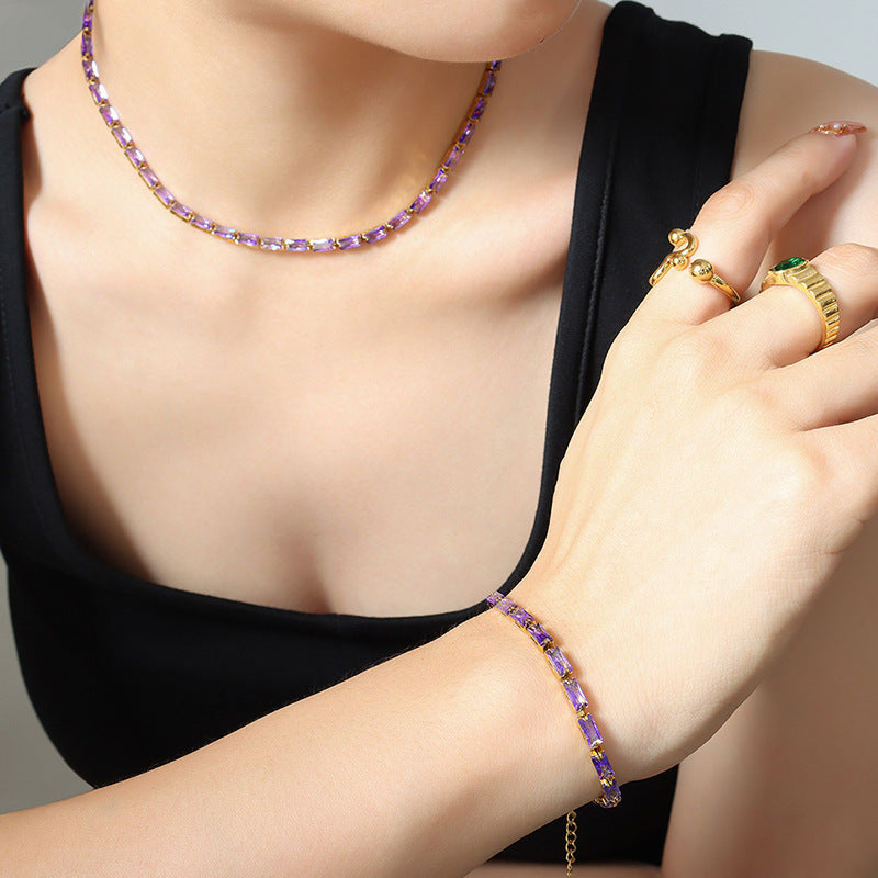 Pulseras de lujo con circonitas multicolores | Joyería llamativa