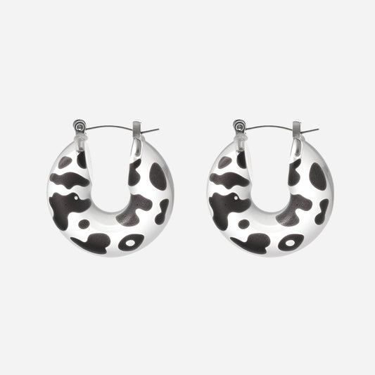 Pendientes de resina con estampado de leopardo en forma de U
