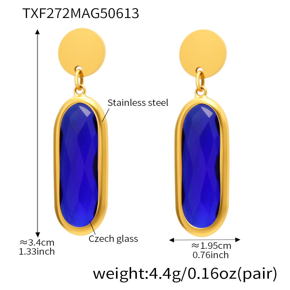 Pendientes circulares de cristal tallado
