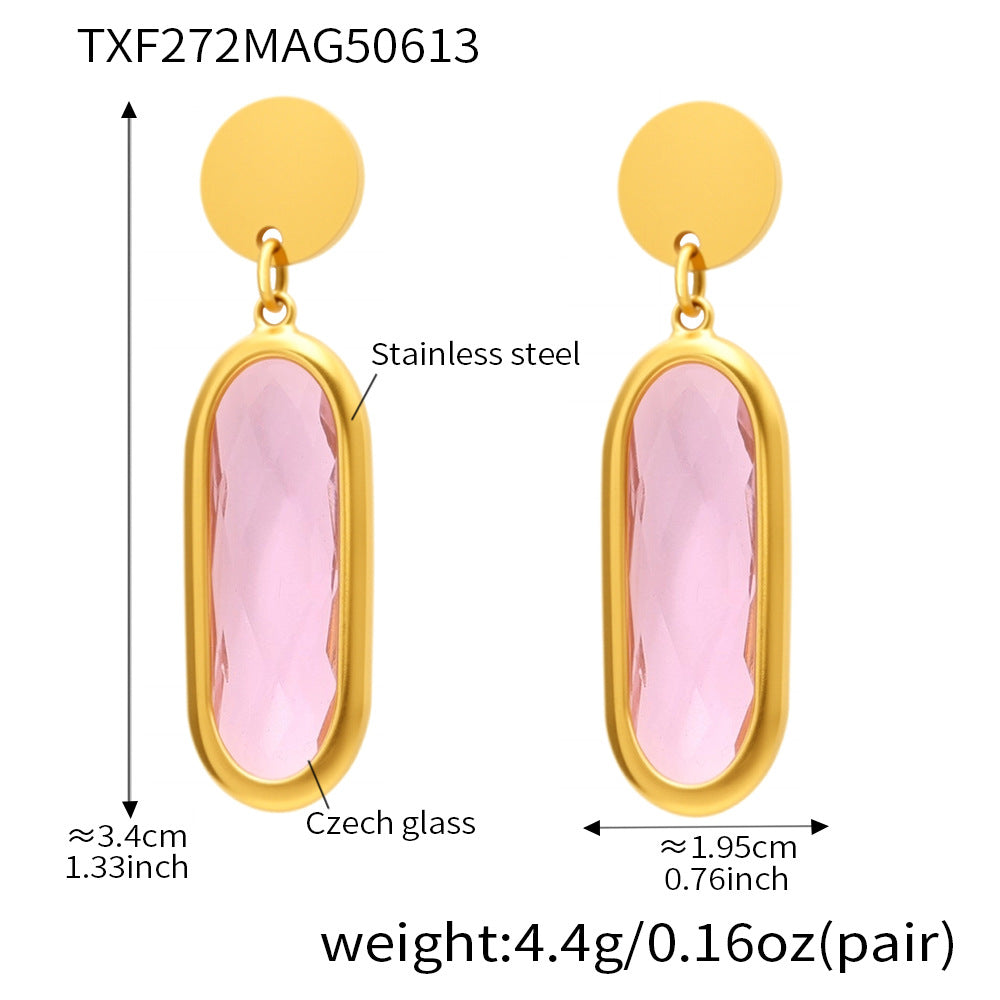 Pendientes circulares de cristal tallado