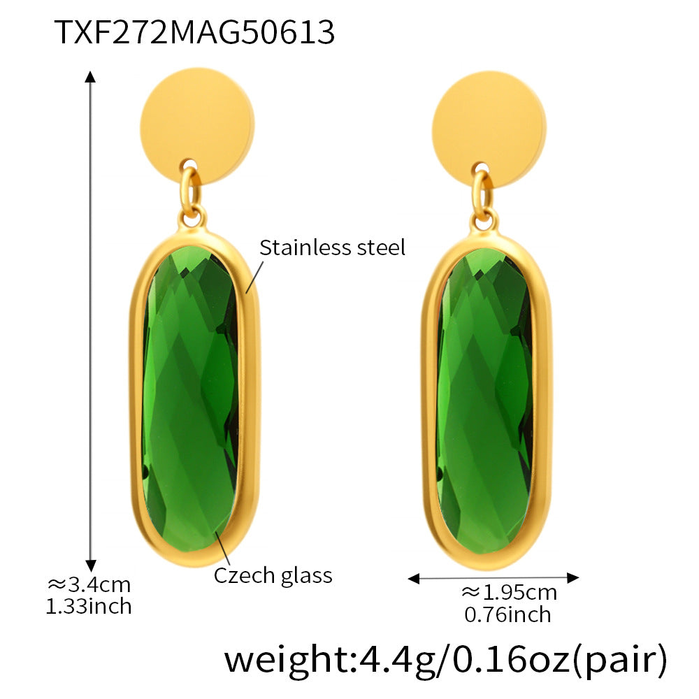 Pendientes circulares de cristal tallado