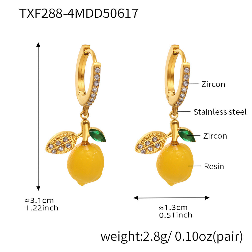 Pendientes de resina con forma de margarita y limón
