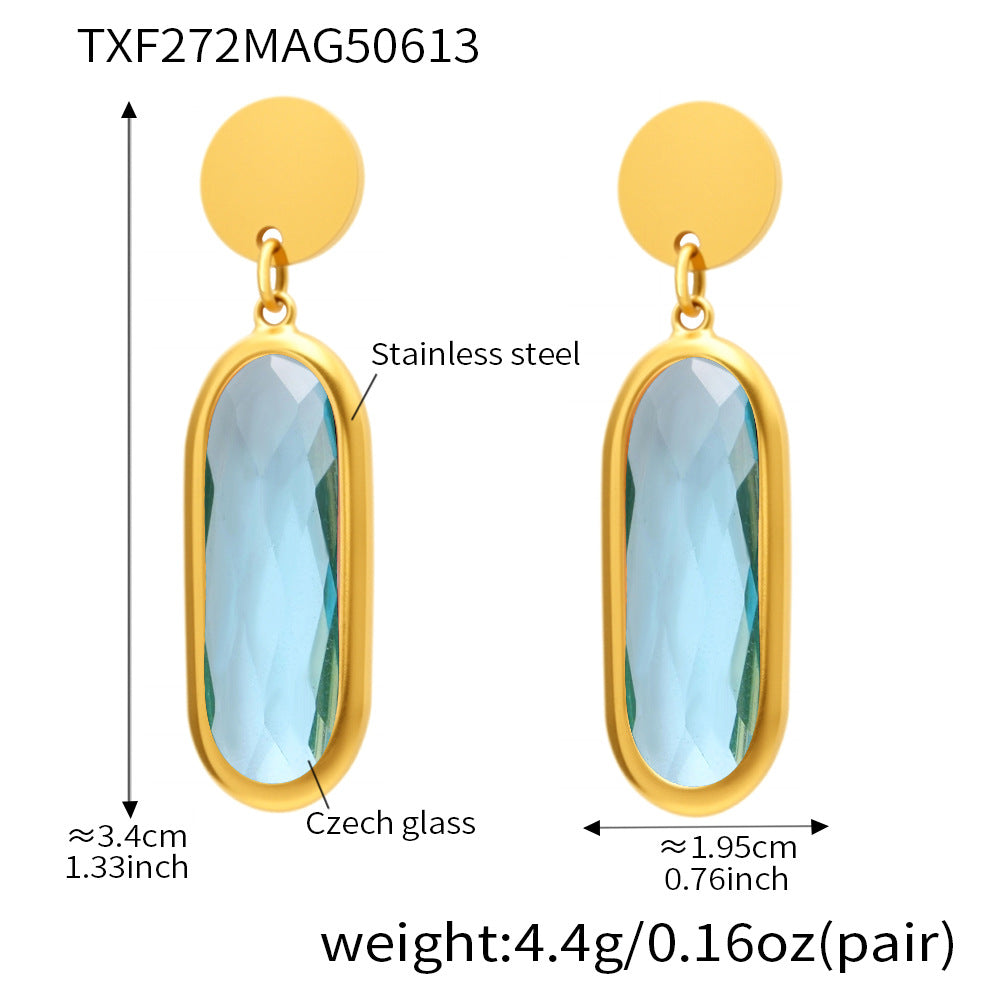 Pendientes circulares de cristal tallado