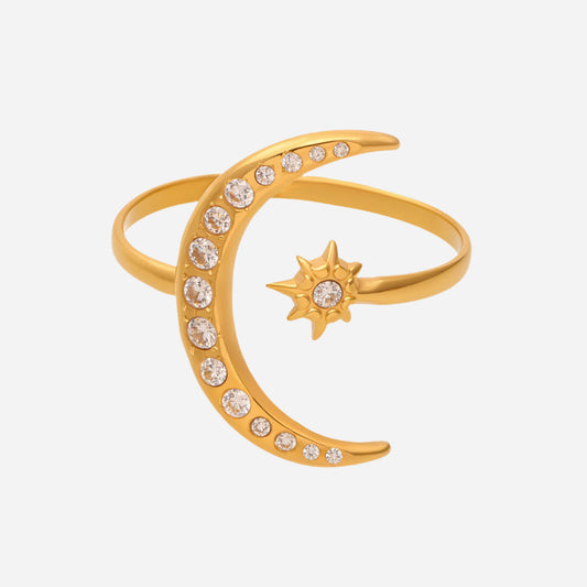 Anillo de circonita Star Moon 5A