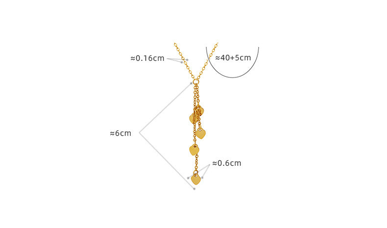 Peach Heart tassel Love Pendant Necklace