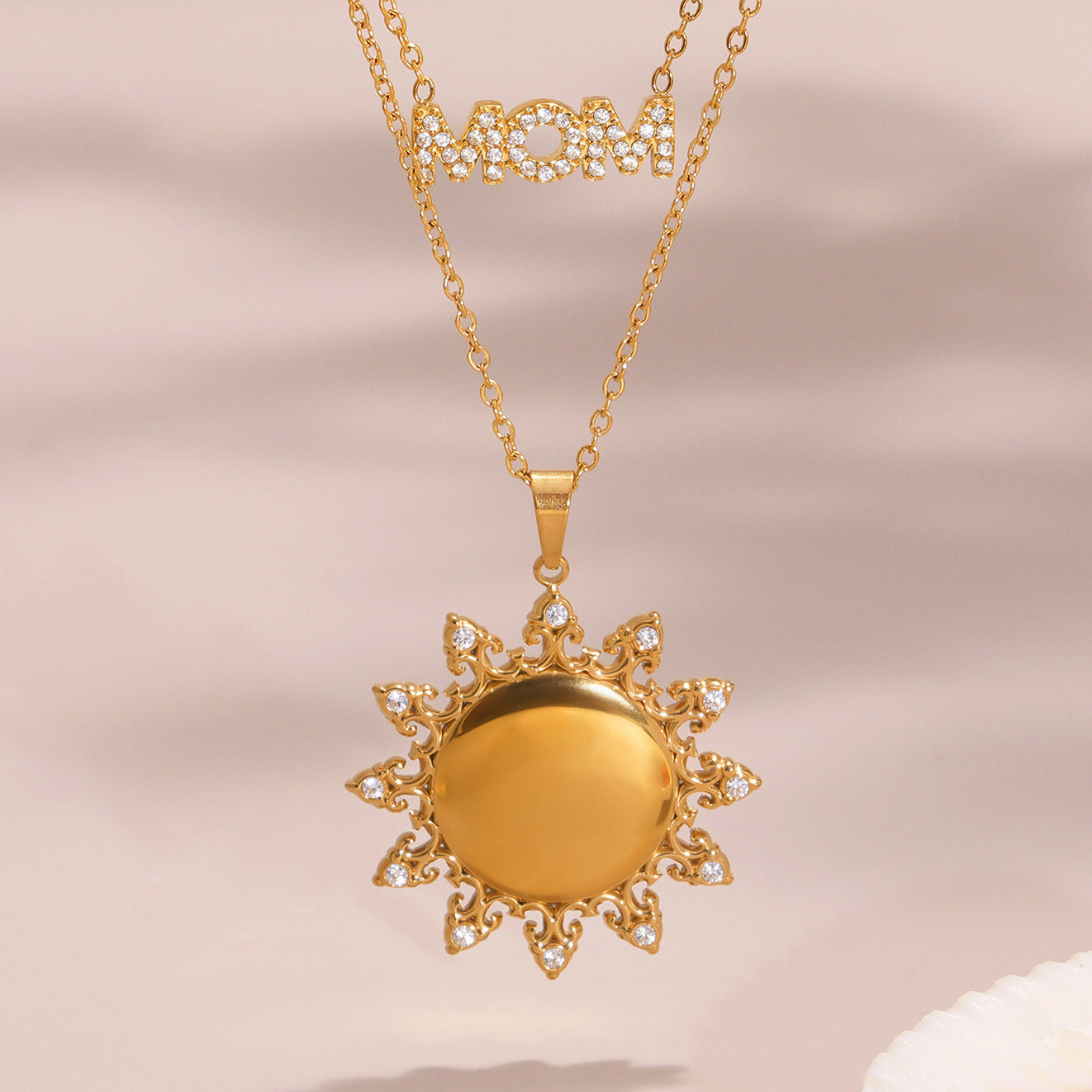 Collar de girasol de acero inoxidable "Brillando como tú" (Shine Bright)