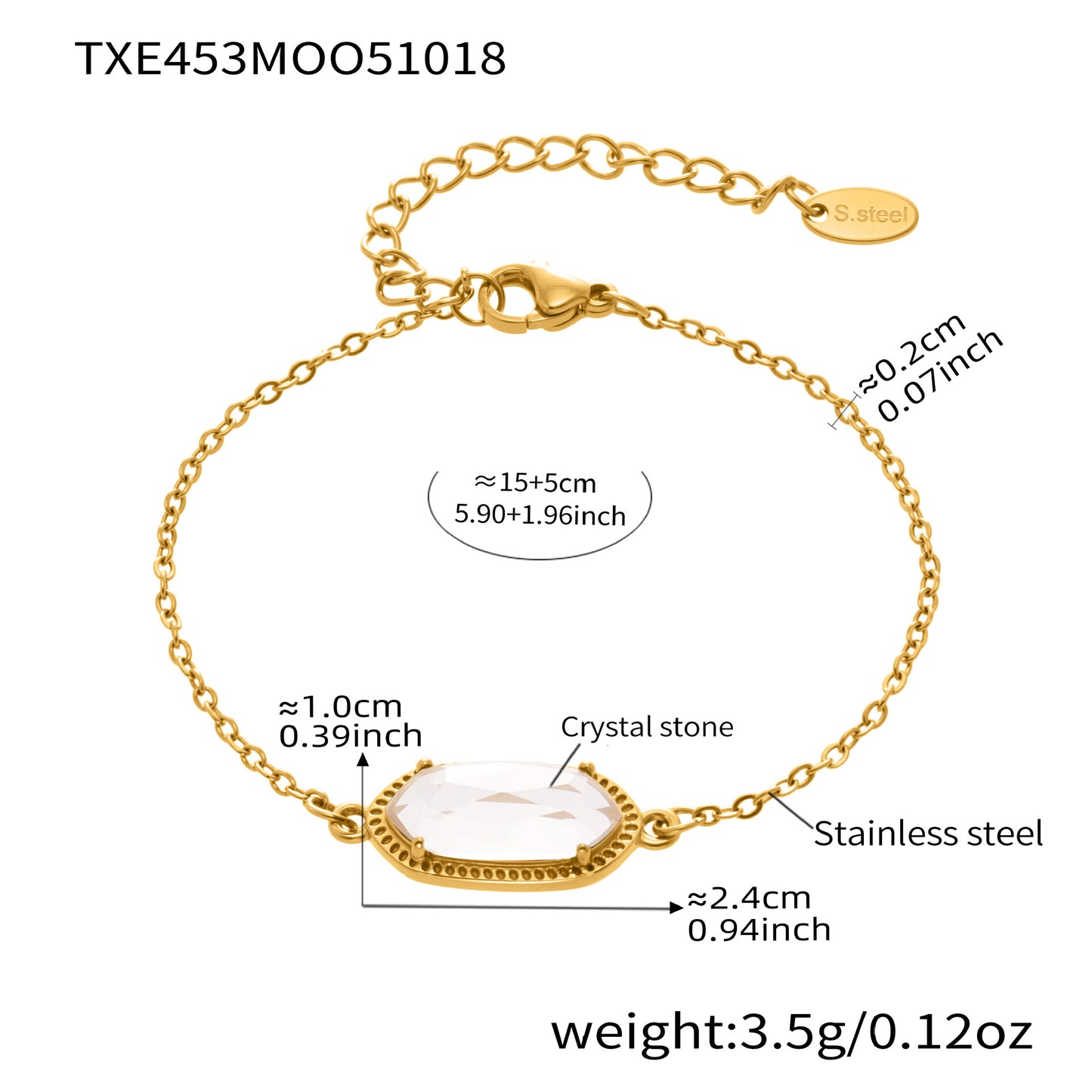 Sunset Flow Gemstone Bracelet | Waterproof Stainless Steel Jewelry (Sunset and Ocean)