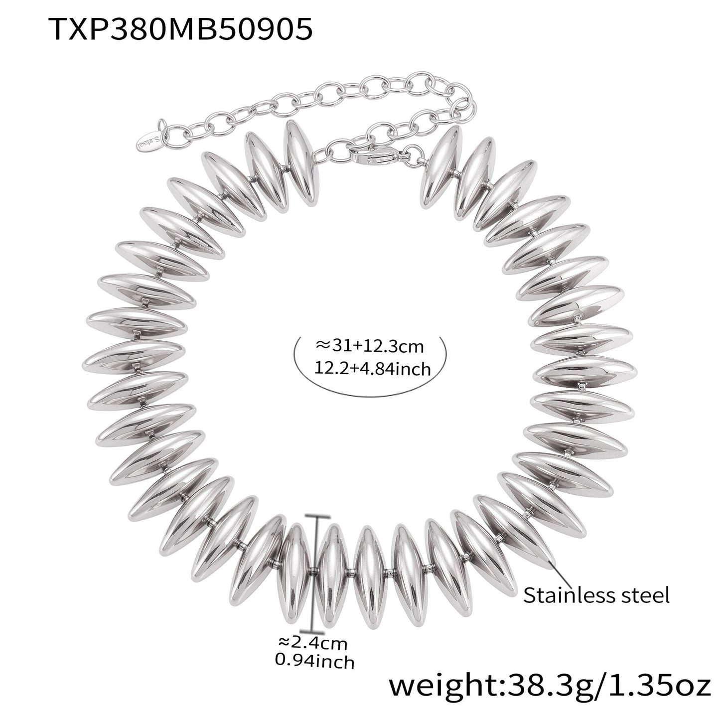 Nuevo collar Torpedo de Heavy Industry, ensamblado a mano, de acero inoxidable