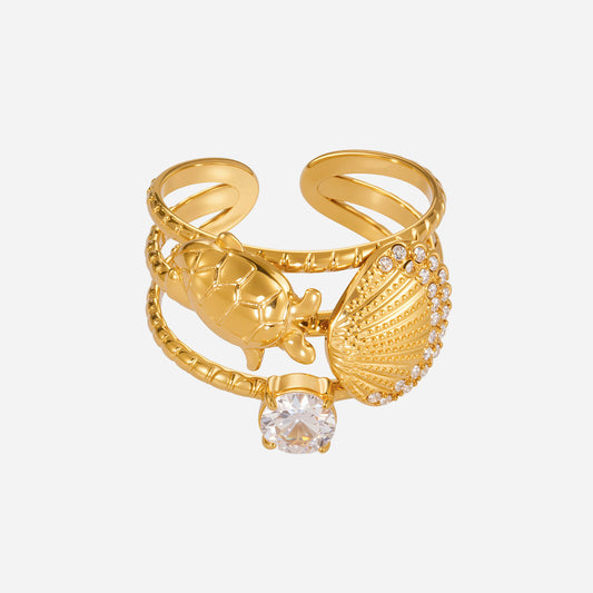 Anillos de concha de circonita de acero inoxidable ajustables