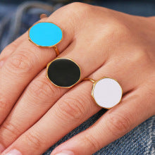 Anillos abiertos de acero inoxidable con esmalte de colores