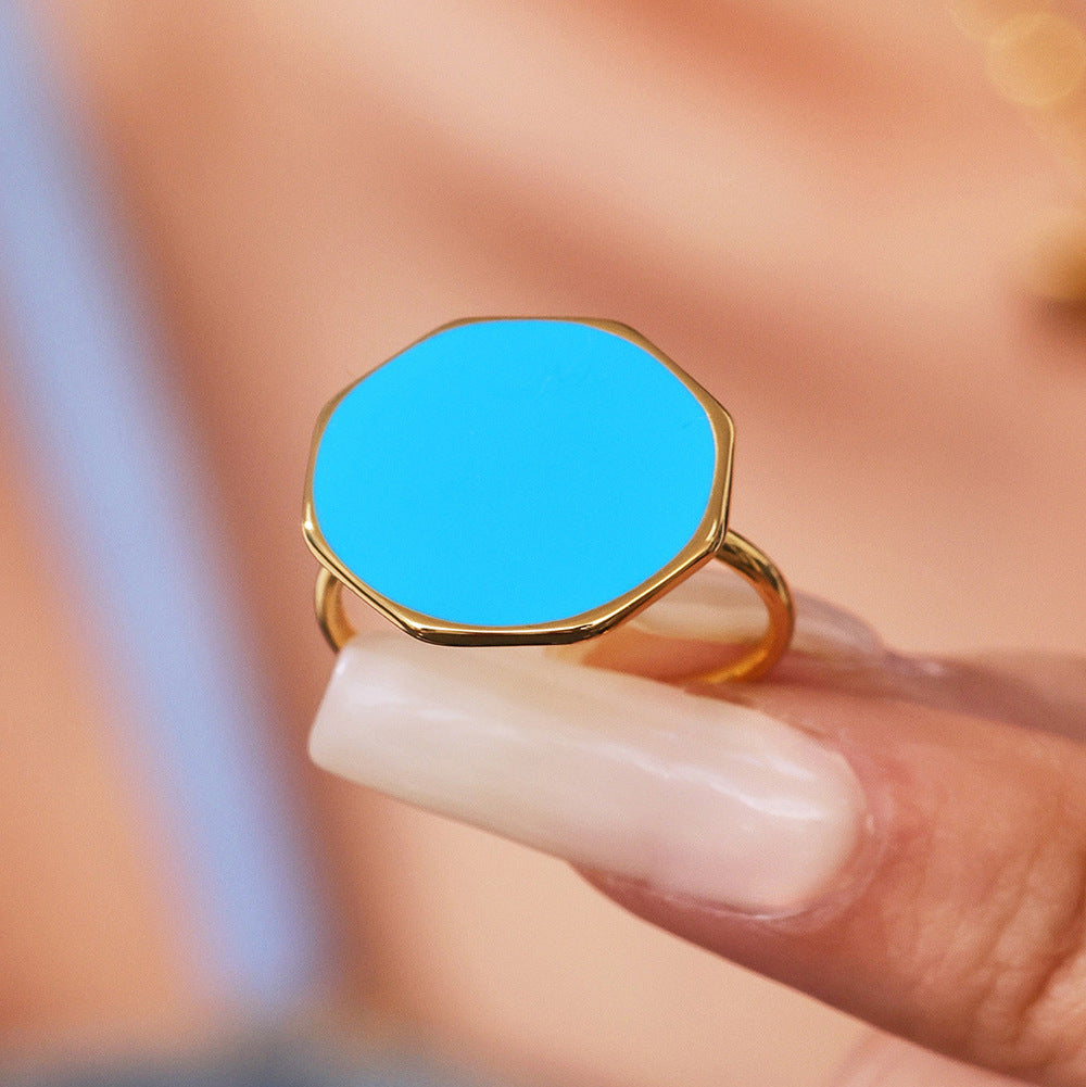Anillos abiertos de acero inoxidable con esmalte de colores
