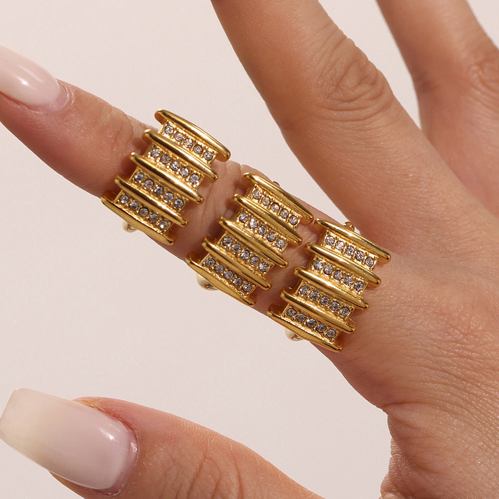 Anillo de circón Anillos cuadrados abiertos
