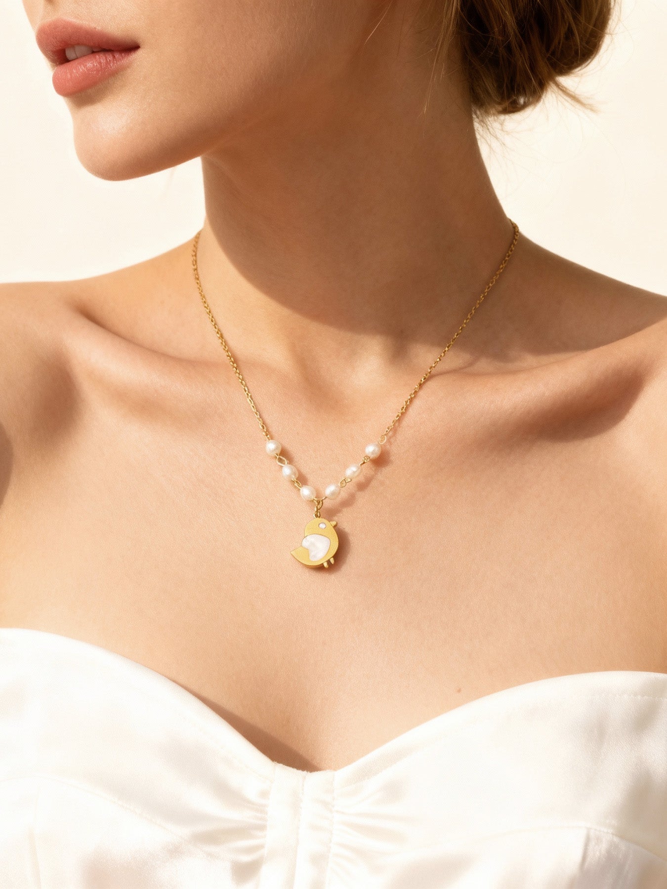 Shell Chick Freshwater Pearl Necklace | Stainless Steel Cute Choker