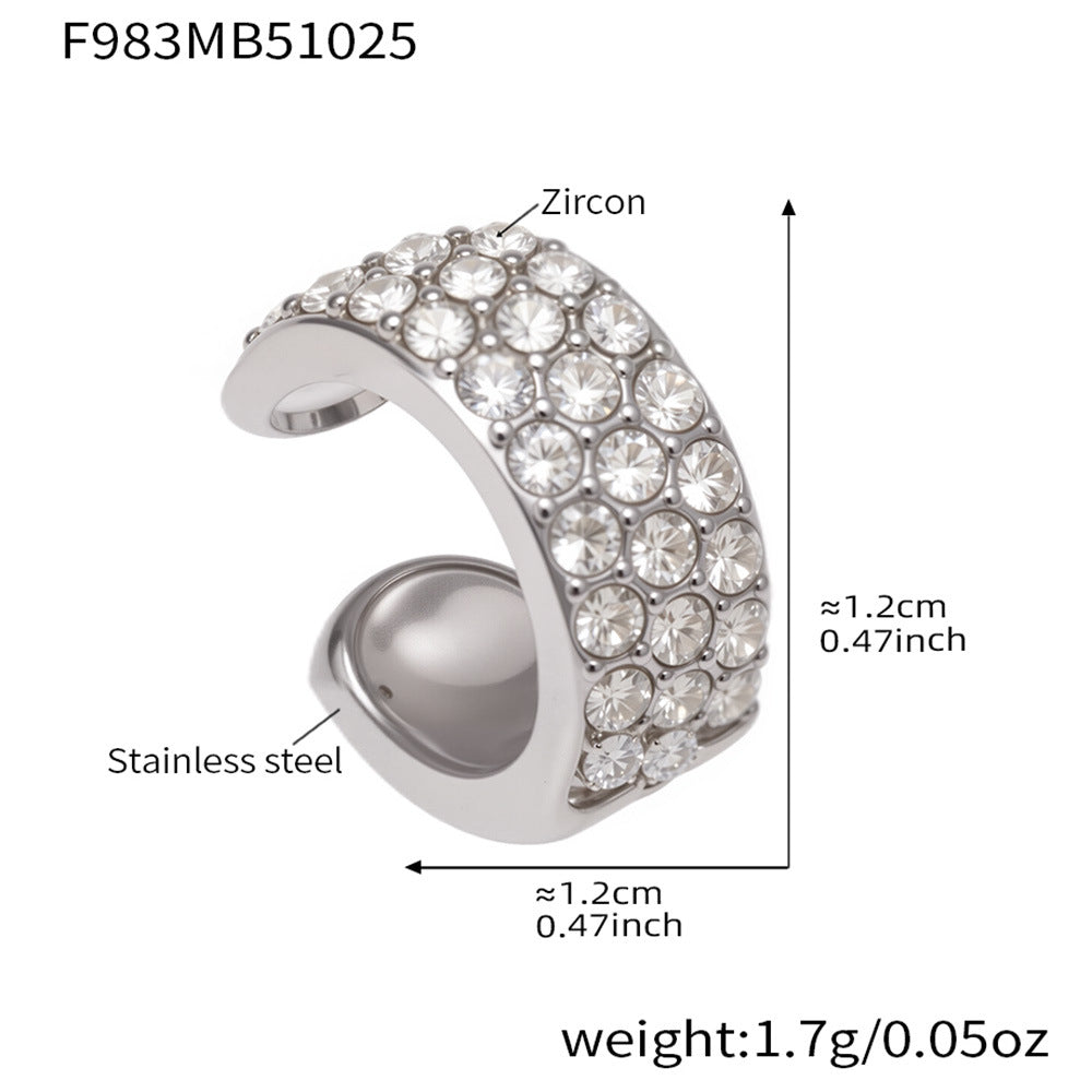 Sparkling Zircon Oval Earrings