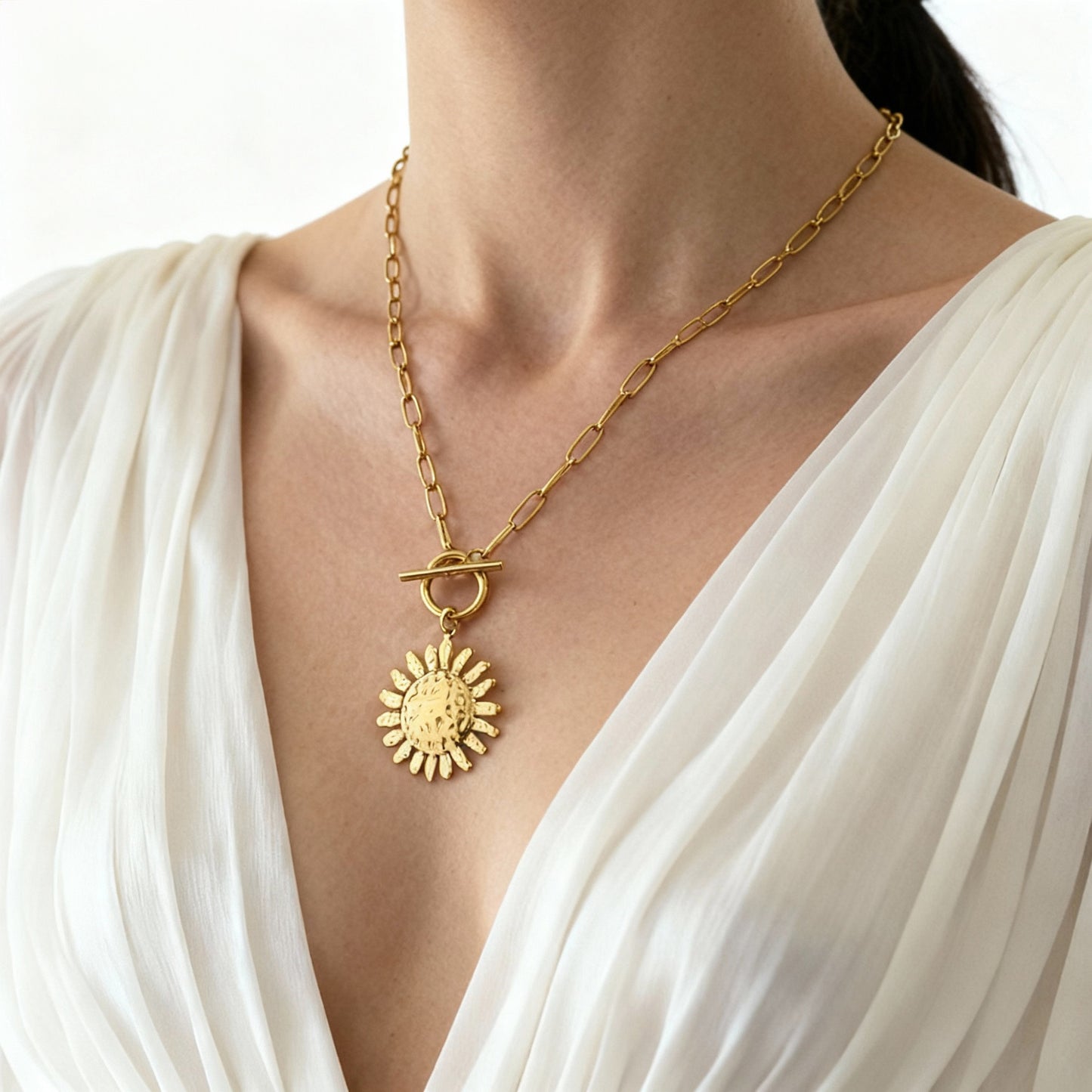 Collares con dije de hebilla OT de girasol
