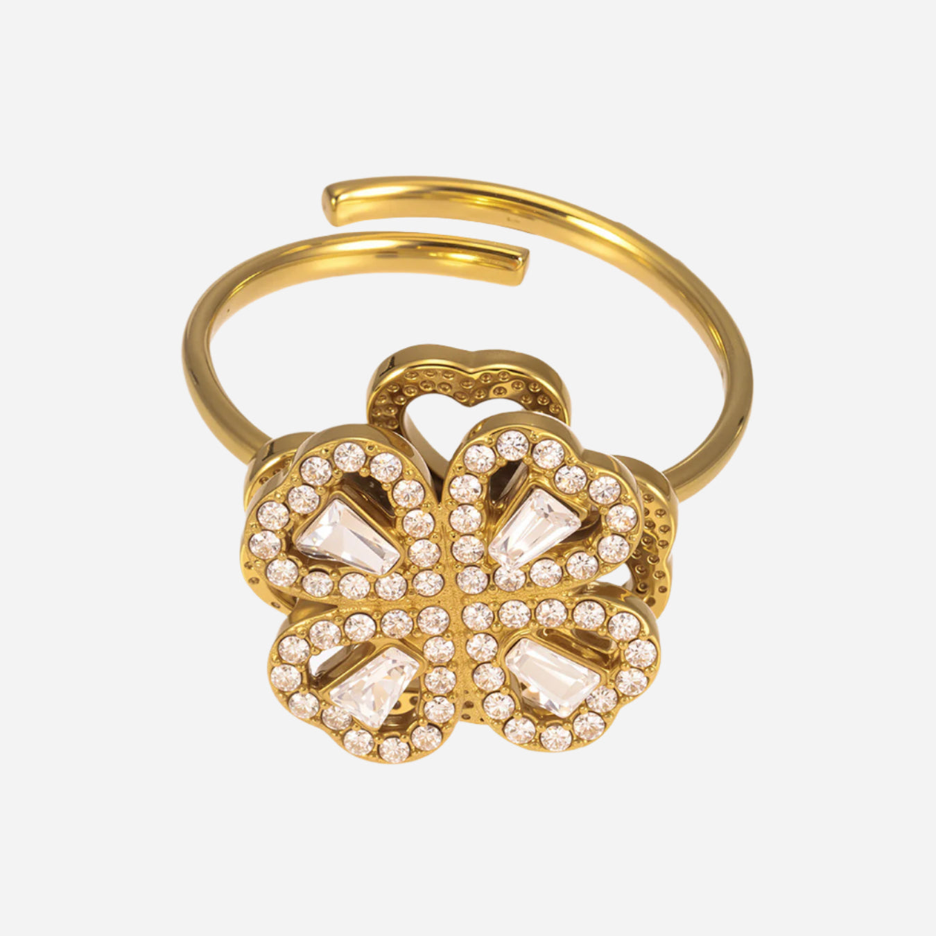Anillo de flor de circón