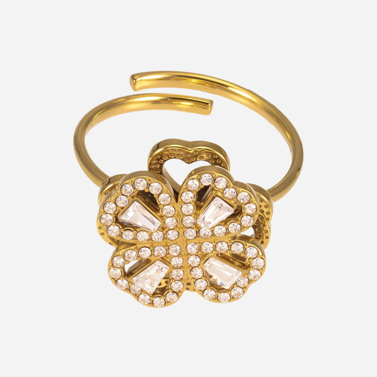 Anillo de flor de circón