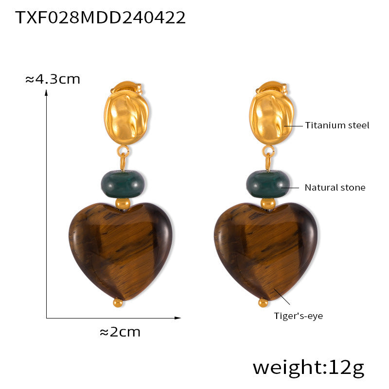 Pendientes de piedra de ojo de tigre