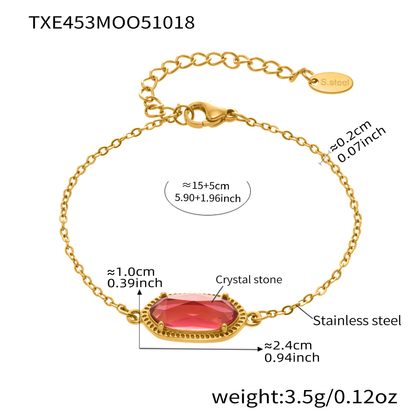 Sunset Flow Gemstone Bracelet | Waterproof Stainless Steel Jewelry (Sunset and Ocean)