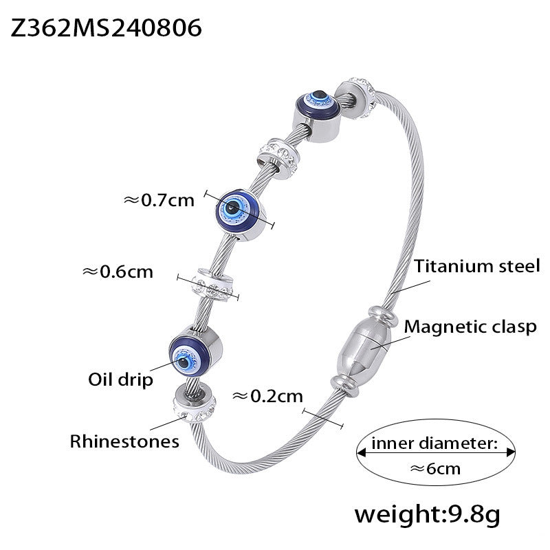 Pulseras retro con aceite de goteo de ojo del diablo